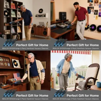 Aspiradora de mano recargable de alta potencia con luz LED, succión de 10KPa y multiherramientas para coche, hogar, oficina, mascotas (azul