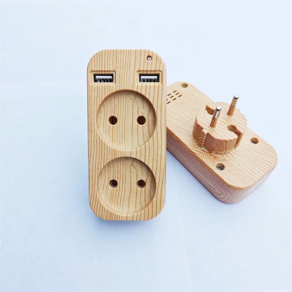 Adaptador de viaje de enchufe europeo, adaptador convertidor de enchufe europeo, enchufe USB, cargadores de regleta, divisor de estación, toma de corriente tipo C