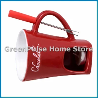 Juego de Tazas para Fondue, para Chocolate, Queso, Leche y Crema, con Fundidor de Mantequilla Individual, Taza para Hornear, Candelabro, Rojo-A79M