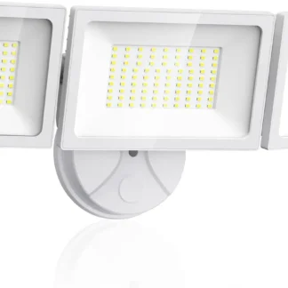 Reflector LED Súper Brillante de 130W, 13000LM, IP65, Impermeable, Luz de Seguridad para Exteriores con Cabezales Ajustables para Patio y Garaje
