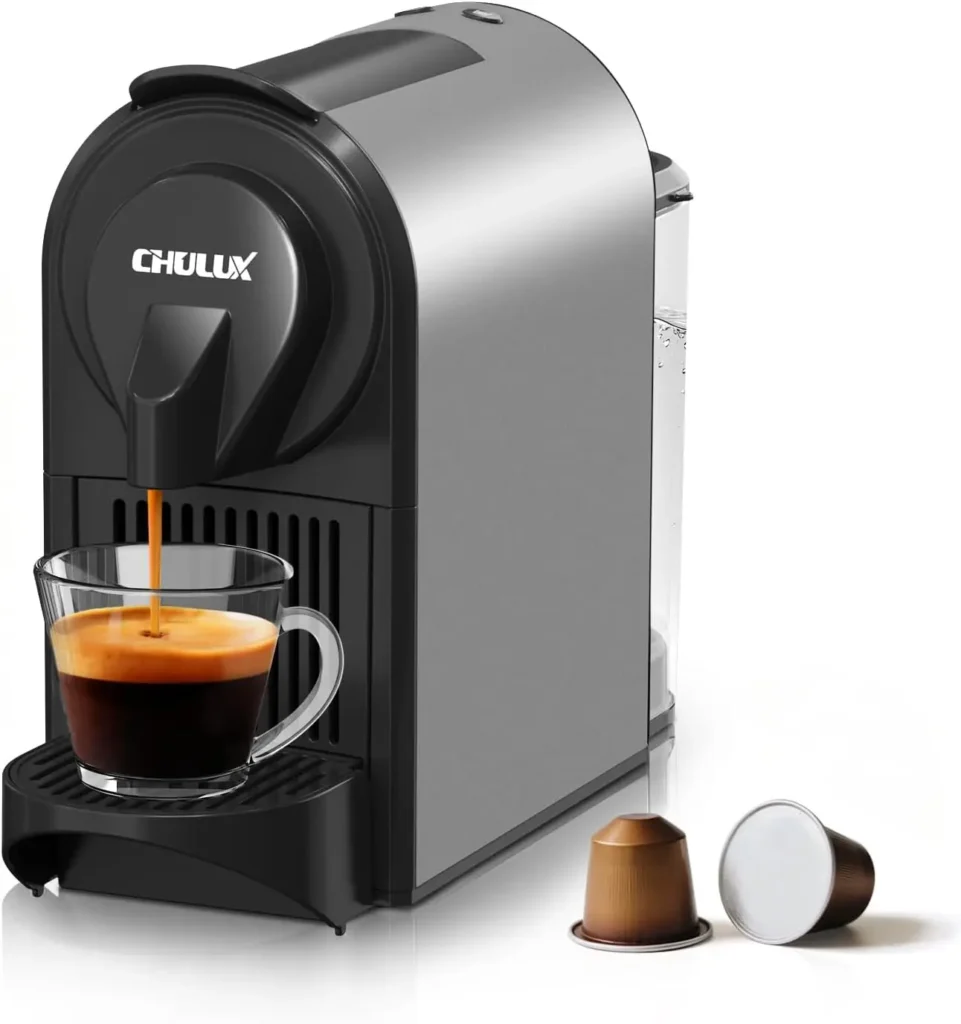 Cafetera Espresso Compacta, Cafetera de 20 Bares, Dos Tamaños de Preparación para Espresso y Lungo, Preparación Rápida en Gris Místico