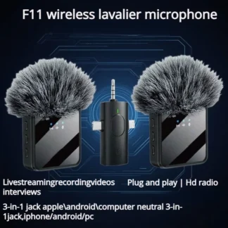 Micrófono inalámbrico portátil tres en uno, adecuado para grabación de entrevistas, minimicrofono para transmisión en vivo en teléfono móvil