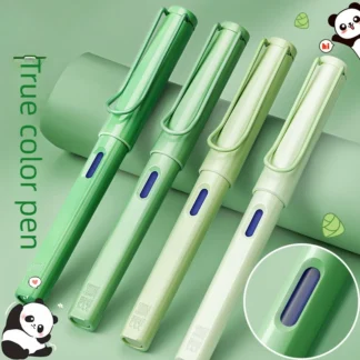 Pluma estilográfica con degradado de colores, ranuras de agarre, ventana transparente para tinta, 2 sistemas de tinta, punta suave para escribir, caligrafía, uso escolar y de oficina