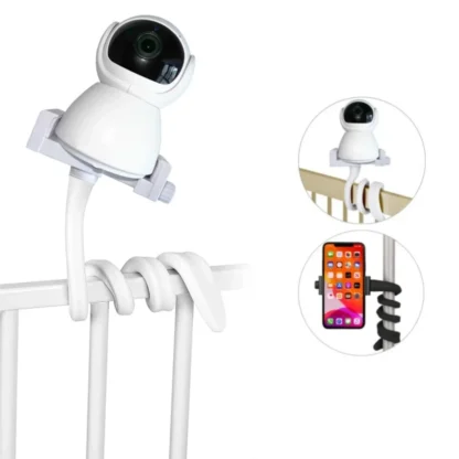 Soporte Universal para Monitor de bebé, soporte para cámara multifunción, tornillo de 1/4, manguera de Clip Flexible, montaje sin agujeros, soporte para teléfono CCTV