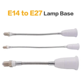 Adaptador LED E14 a E27, Base de conversión de tapa de lámpara extendida, soporte Flexible de pared, convertidor de enchufe de luz, extensor de Bases para iluminación