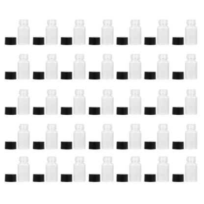 100 Botellas de Muestra de Vidrio Transparente de 3 ml, Botellas Pequeñas para Reactivos, Aceites Esenciales, Líquidos, Polvos, Laboratorio, Ciencia, Farmacia