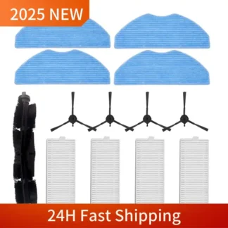 Repuestos y Accesorios Gen Basic para Polaris PVCR 6001 IQ Home Aqua: Cepillo Principal, Cepillo Lateral, Filtro HEPA, Paño de Limpieza