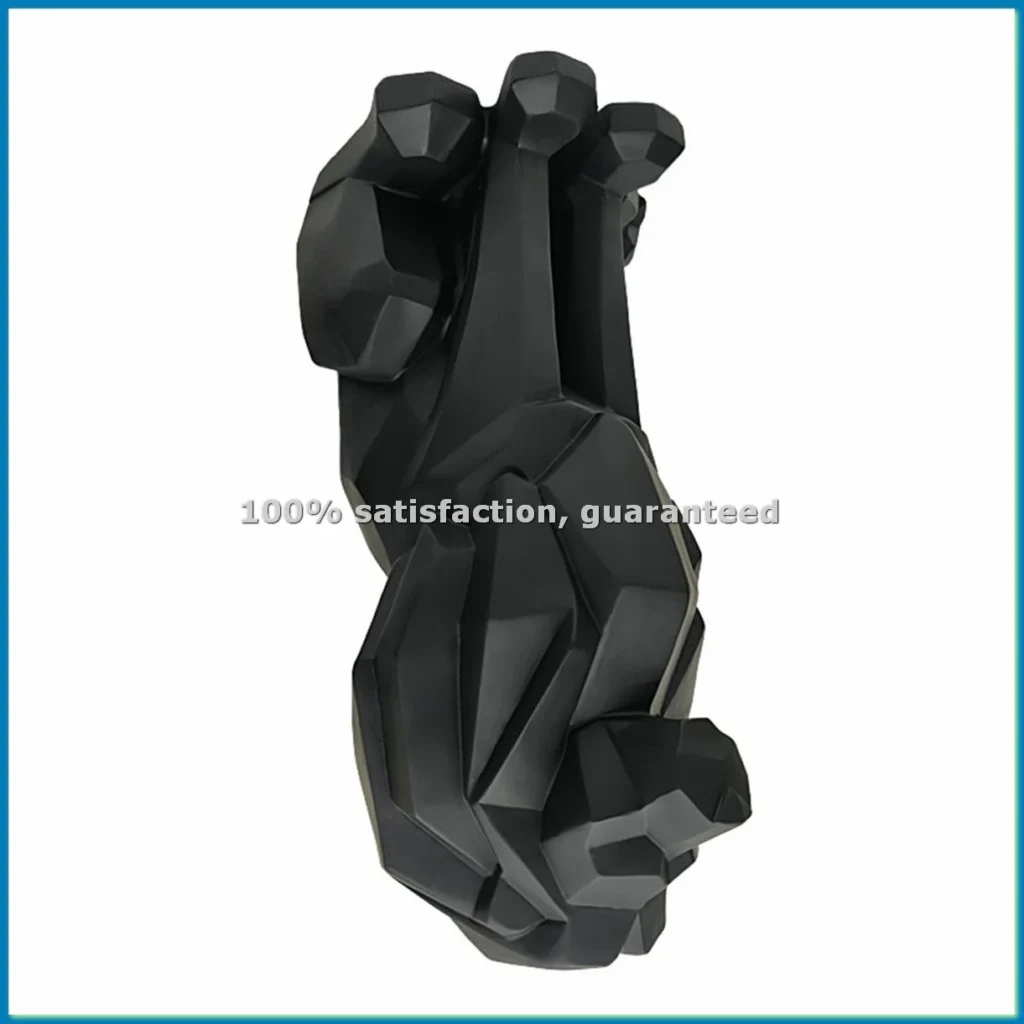 Estatua de León, Decoración de León - Regalos para Hombres, Escultura Geométrica Elegante, Figura de León para Decoración de Sala de Estar u Oficina, Negro-ABYS