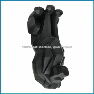 Estatua de León, Decoración de León - Regalos para Hombres, Escultura Geométrica Elegante, Figura de León para Decoración de Sala de Estar u Oficina, Negro-ABYS