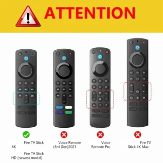 Funda protectora A37T, resistente al agua y al polvo, para Fire TV Stick HD/4K, funda protectora con textura de fácil agarre para Control remoto