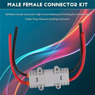 【Herramientas para el hogar!】 Conector hembra macho 2X 50A, enchufe de alimentación de aire acondicionado de estacionamiento impermeable de alta corriente, conector de acoplamiento cuadrado 10