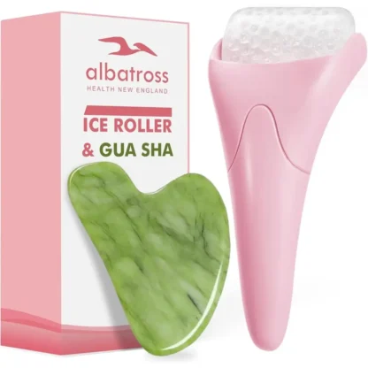 Rodillo de hielo y Gua Sha, herramientas faciales pequeñas para reducir la hinchazón y la rojeción, masajeador facial para mujeres.