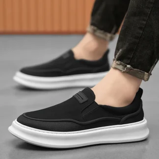 Zapatos de Lona Transpirables y Ligeros para Hombre, Estilo Slip-On, Modernos, Versátiles, Antideslizantes, Casuales, de Corte Bajo, Tenis