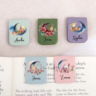 Marcapáginas con nombre con castillo de colores, marcapáginas de castillo de color de cuero personalizado, marcapáginas magnético personalizado, cumpleaños para amantes de los libros, 1 ud.