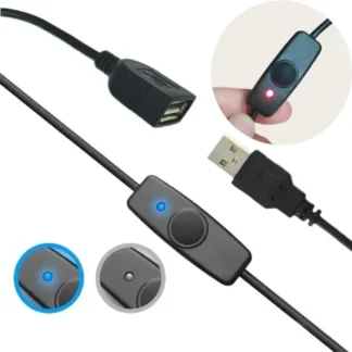 Cable de extensión USB con interruptor de encendido y apagado, indicador LED para Pi, PC, ventilador USB, lámpara LED, sincronización de datos, cable extensor USB 2,0, 1 ud.