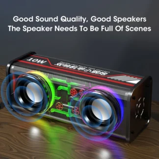 Nuevos Altavoces Inalámbricos Bluetooth 5.0 V8 Transparentes con Diseño Mecha, Subwoofer para Mini Fiestas con Diafragma de Bajos, TWS, Luz RGB