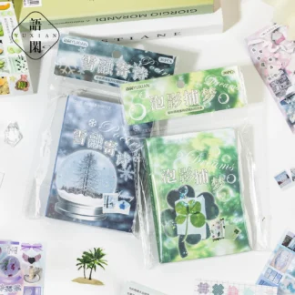 30 unids/bolsa libro de pegatinas recortadas Kawaii escuchar tus pensamientos materiales de patrón de estilo Retro diario DIY