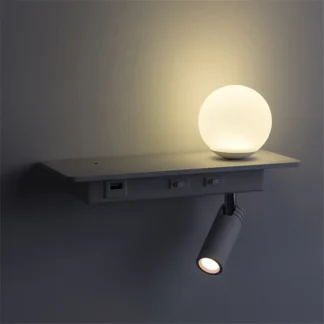 Aplique de pared de lectura con carga USB, lámpara de pared para cabecera de dormitorio de Hotel con interruptor, foco ajustable para estante, luz de libro de 5W