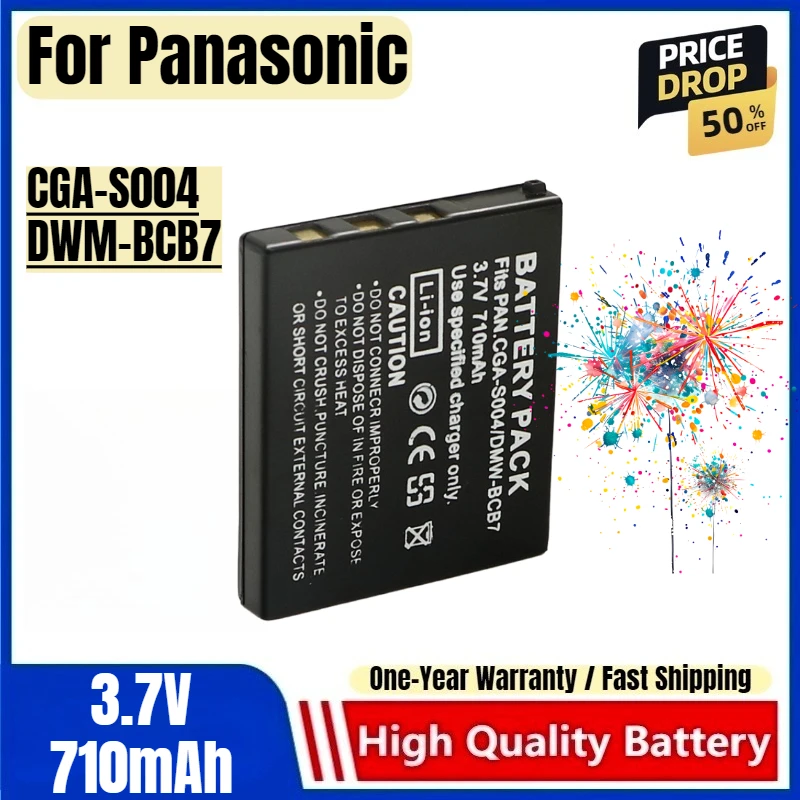 Baterías recargables CGA-S004 DWM-BCB7 de 3,7 V y 710 mAh y cargador para batería de cámara Panasonic