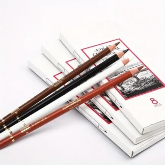 Set Profesional de Dibujo con Carbón - Lápices de Carbón de Colores y Blancos + Palitos para Difuminar para Artistas, Dibujo, Retratos