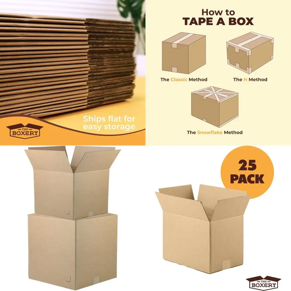 Cajas de Cartón Corrugado Marrón de 20x14x14 Pulgadas, Paquete de 25 para Envío, Embalaje, Mudanza y Almacenamiento - Duraderas, Ecológicas, Reutilizables