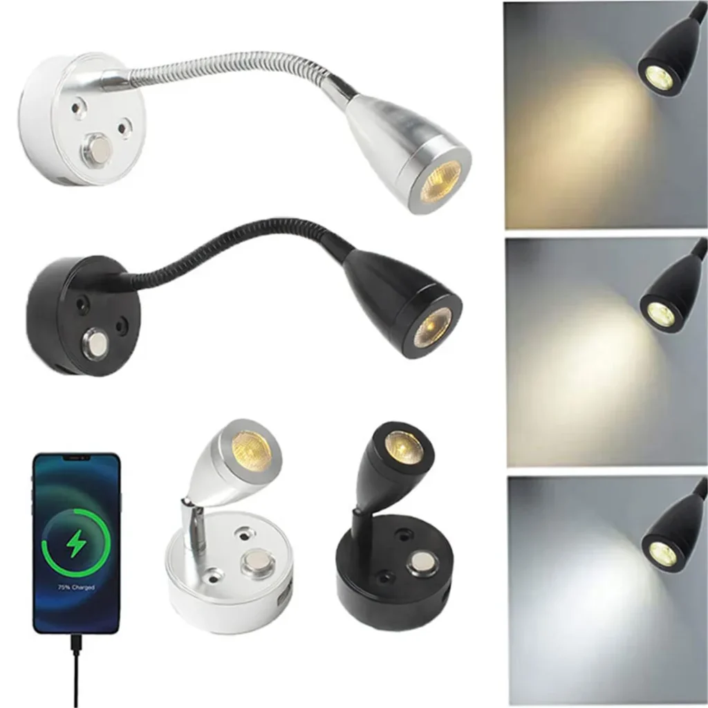 Luces LED con cargador USB e interruptor de Control táctil para caravana, remolque, autocaravana, furgoneta, coche, barco, 12V, 24V, 3000K, 4000K, 6000K