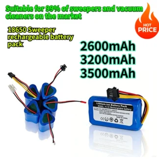 Batería recargable de iones de litio 18650 de 11.1V y 3500mAh para barredoras, compatible con el 99% de las barredoras y aspiradoras.