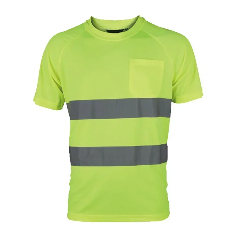 Ropa de trabajo para taller, camiseta de seguridad reflectante mecánica de alta visibilidad, para hombre