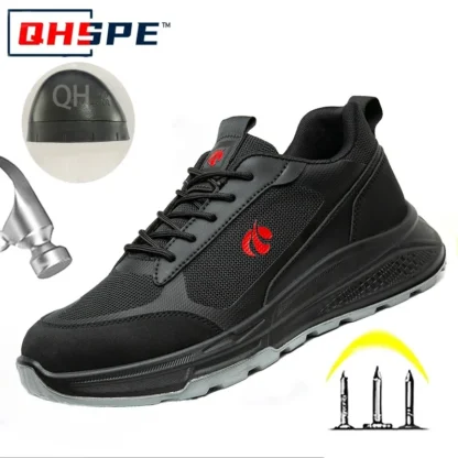 Zapatos de protección laboral para hombres, antigolpes, antiperforación, suela suave, sin tiros, transpirables, resistentes al desgaste y protección segura