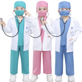Conjunto de Disfraces de Doctor y Enfermera para Niños, Traje de Juego de Roles para Representaciones Escolares, Aprendizaje Preescolar