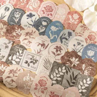 Journal GO - 20 Pegatinas Elegantes con Diseño Floral en Relieve 3D para Álbumes de Recortes, Collage, Diario, Tarjetas de Felicitación, Manualidades, Calcomanías Florales Vintage