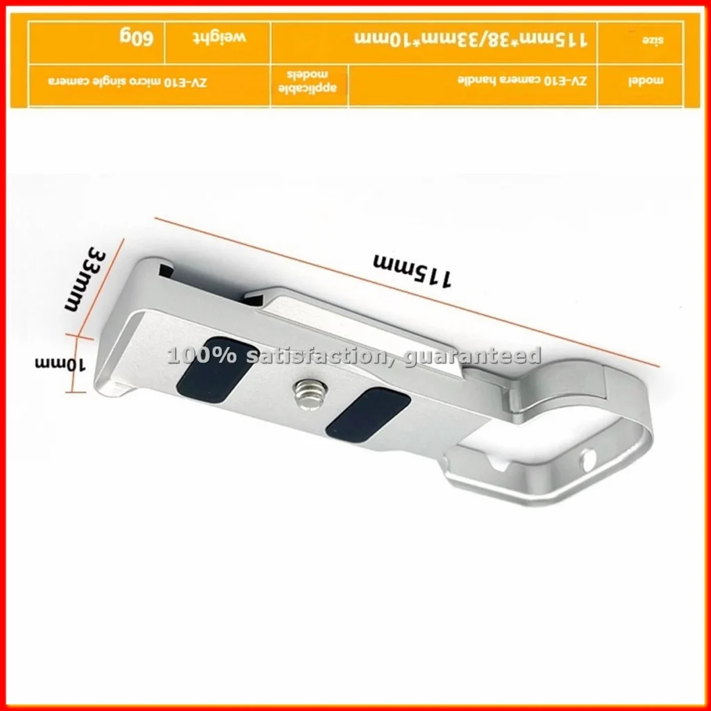 Placa de Liberación Rápida para Cámara, Adaptador de Agarre Manual para Soporte de Cámara ZVE10, Base Multifuncional Plateada-ABLM