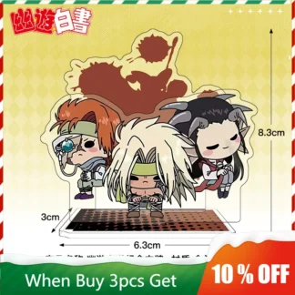 YuYu Hakusho periféricos de animé escena Yuusuke Urameshi soporte acrílico figura Kurama placa de pie estatua Yukina juguetes Genkai