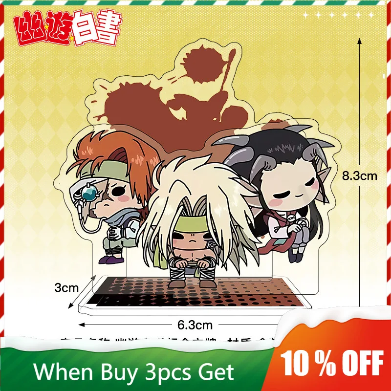 YuYu Hakusho periféricos de animé escena Yuusuke Urameshi soporte acrílico figura Kurama placa de pie estatua Yukina juguetes Genkai