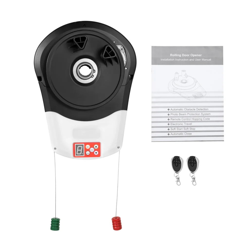 Abrepuertas Automático Enrollable de 110V 100W para Garaje con Control Remoto, Puerta Enrollable Eléctrica de 164 pies con Fuerza de Elevación de 800N