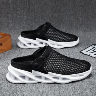 Zapatero para hombre con agujero, media playa, mulas Eva, diseñador informal, lujo, estilo Mascullino 2025, moda Original, precio bajo, zapatilla para hombre