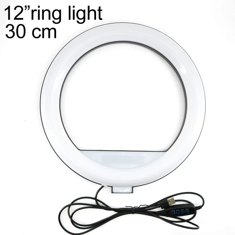 Anillo de luz LED para selfi, lámpara de 6, 8, 10 y 12 pulgadas, regulable, con USB, para reparación y fotografía