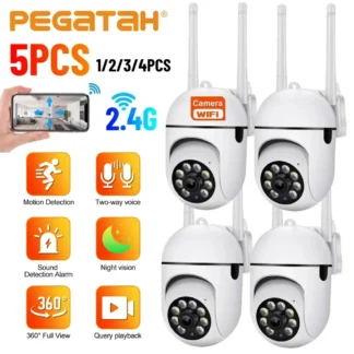 Cámara de seguridad exterior HD de 8MP, inalámbrica WiFi 2,4G, Zoom 5X, seguimiento automático, impermeable, visión nocturna en Color para vigilancia del hogar