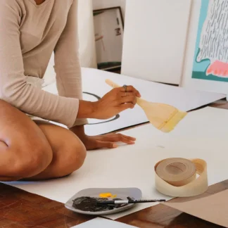 2 Rollos de Cinta de Papel Kraft Activada por Agua, Fuerte Adhesión, Escribible, para Embalaje DIY, Cinta para Sellado de Cajas