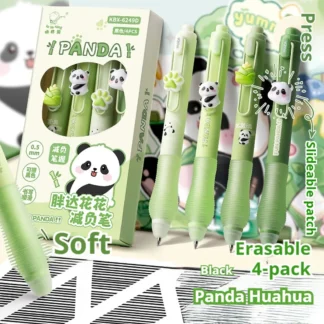 Bolígrafos de gel borrables, paquete de 4 bolígrafos negros y azules de punta fina de secado rápido de 0,5 mm para material escolar y de oficina, regalo de papelería de escritura suave