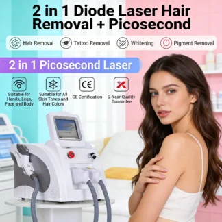 NUEVA Máquina 2 en 1 Nd Yag para Eliminación de Tatuajes, Máquina de Depilación Láser IPL OPT con Equipo Facial para Eliminar Arrugas