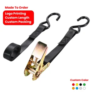 Correas de amarre de alta resistencia de 1 pulgada, 25mm, 800kg, correas de trinquete con gancho en S para cinta de carga, cinturones retráctiles para motocicletas