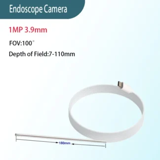 1MP 3.9mm FOV 100 ° Endoscopio gran angular para inspección de tuberías industriales, endoscopio para coche de alambre suave tipo C de 1,5 m