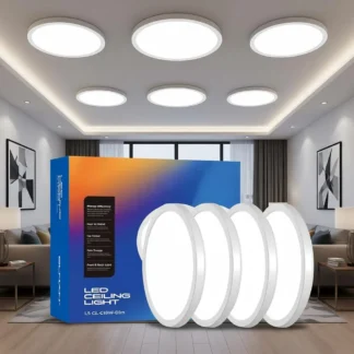 Lámpara de Techo, 8.66 Pulgadas, 18W, 3000K/4000K/5000K, Conexión Directa, Lámpara Redonda Ultrafina Blanca para Cocina, Porche, Dormitorio, Pasillo