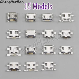 Conector de puerto de carga de Energía Universal, 15 modelos, USB, 5 pines, para Lenovo, Huawei, Samsung, ZTE, VIVO, HTC