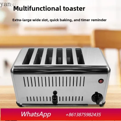 Tostadora comercial YJQ de cuatro y seis rebanadas, tostadora de acero inoxidable