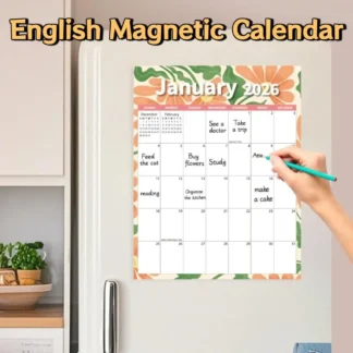 Calendario magnético inglés creativo, notas de papel grueso, calendario 2026, organizador de Agenda, calendario planificador mensual colorido para uso doméstico