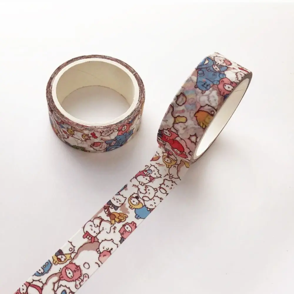 Cinta decorativa de dibujos animados Kawaii de 15mm x 5m, cinta adhesiva Washi de papel geométrica básica para álbum de recortes, cinta Washi de cielo estrellado Vintage