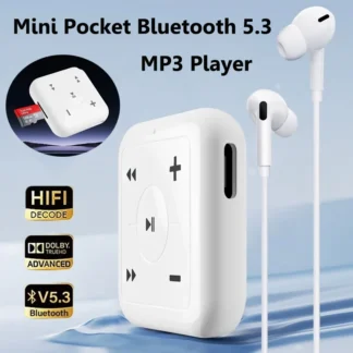 Mini reproductor MP3 Bluetooth de bolsillo, Walkman de música con sonido Hifi inalámbrico, recargable tipo C, Compatible con auriculares Bluetooth, tarjeta TF