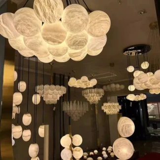 Home Deco G9 LED ramo de bolas de mármol serie de alabastro 2025 candelabro de moda iluminación Lustres lámparas colgantes para sala de estar